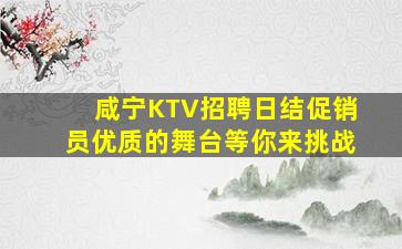 咸宁KTV招聘日结促销员优质的舞台等你来挑战